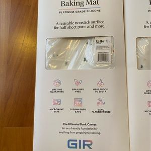 GIR Sprinkles Half Sheet Silicone Baking Mats (2) 12” x 17” NIB